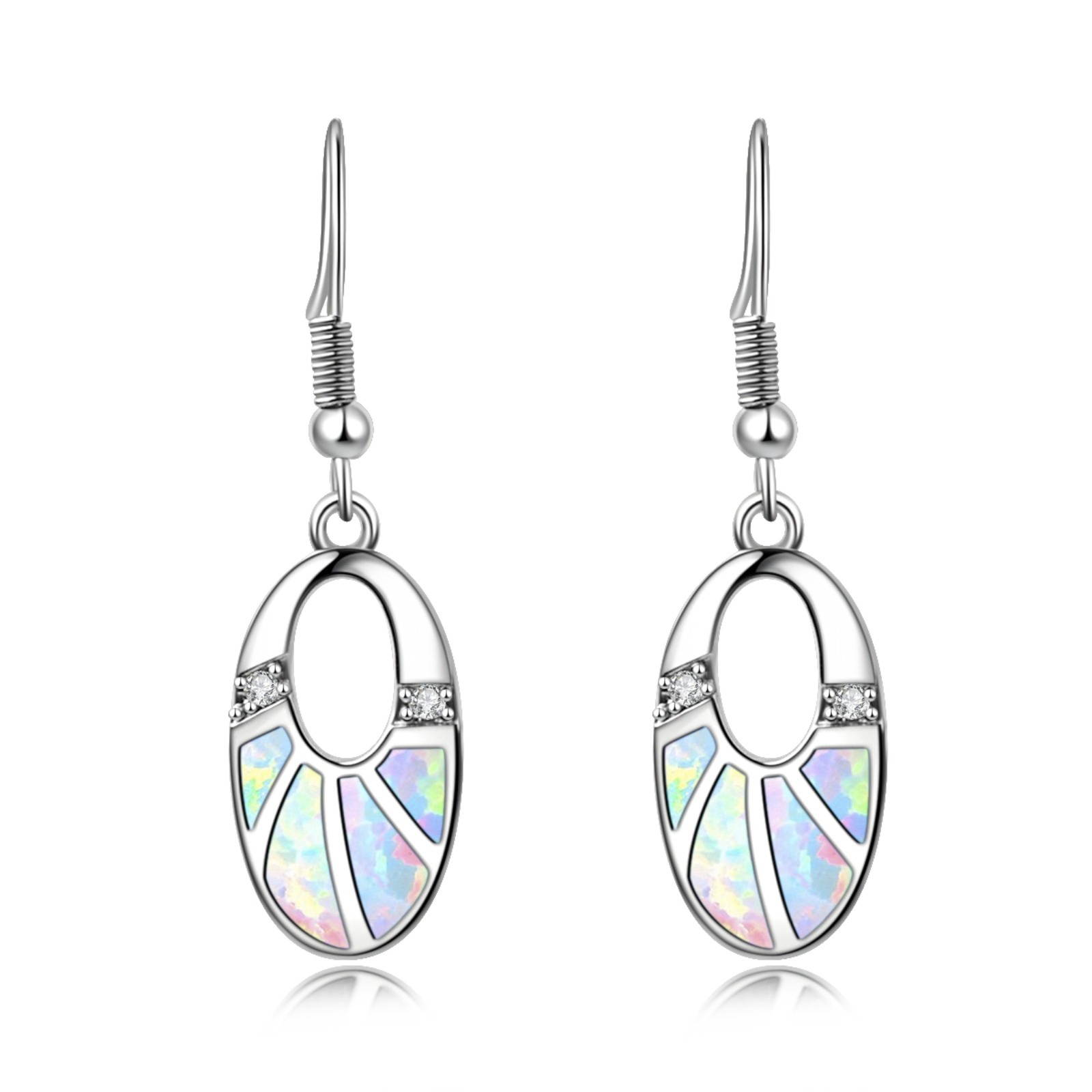 TikTok Ins Style Oval Opal European Amber European Fashion Drop Earrings Copper Material Holiday Style Jewelry Accessories