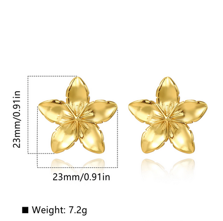 1 Pair Basic Simple Style Classic Style U Shape Geometric Flower Plating 304 Stainless Steel Ear Studs