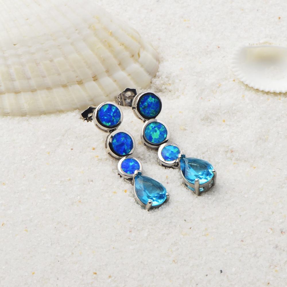 Opal Waterdrop Shaped Earrings Simple  Style Jewelry Accessories Copper Material Holiday Style Craft