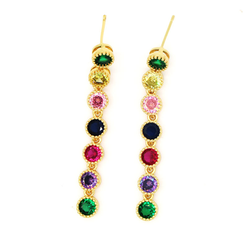 1 Pair Basic Modern Style Classic Style Pentagram Round Heart Shape Inlay Copper Zircon Drop Earrings