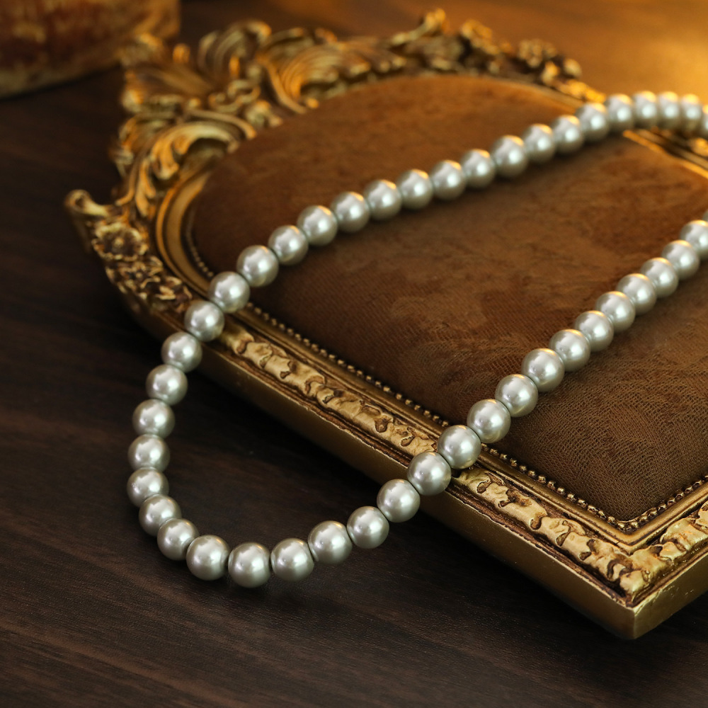 Gray Pearl Necklace For Women Celebrity Favorite Star Same As Schistosomiasis Big Stream Alloy And Copper Jewelry Accessories