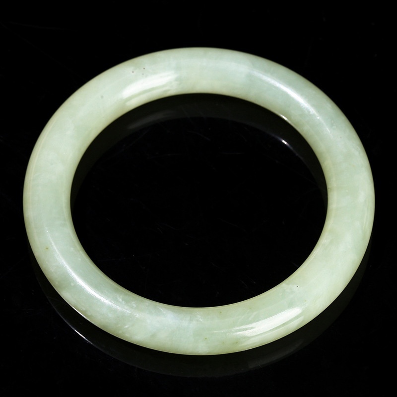 JD Jewelry Natural Underground White Jade Bracelet Round Bar Vintage Style Women's Bracelet Artistic Retro Trendy Simple Classic Style