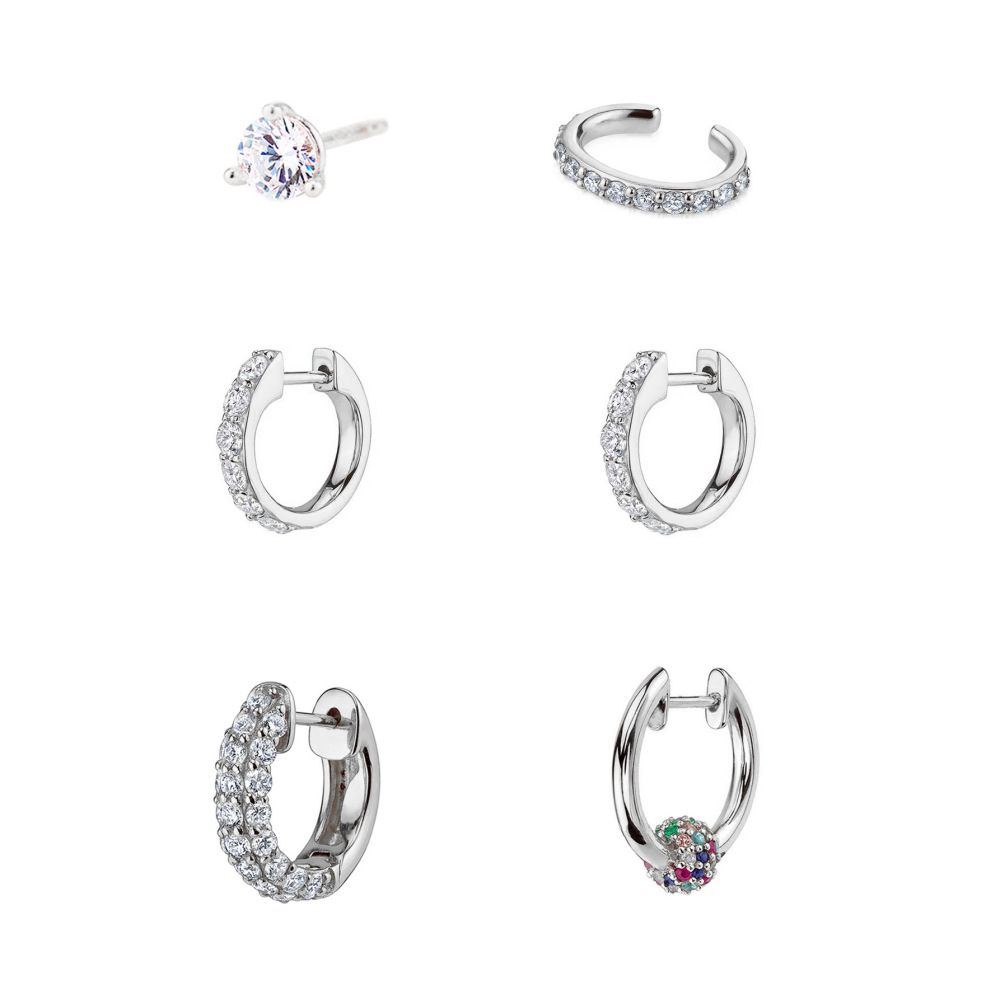 Simple Women's Zircon Earrings Clip-on Jewelry Accessories