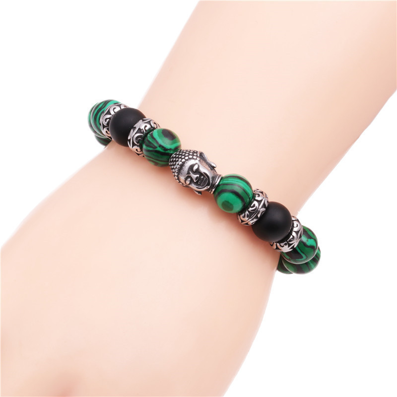 Fashion Bracelets Stainless Steel Woven Adjustable Buddha Head Bracelet