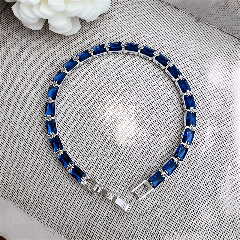 Classic Elegant Style Colorful Zircon Bracelet Fashion High-end Copper Plated 18K Gold Versatile Daily Wear Flower Vacuum Plating (Furnace)