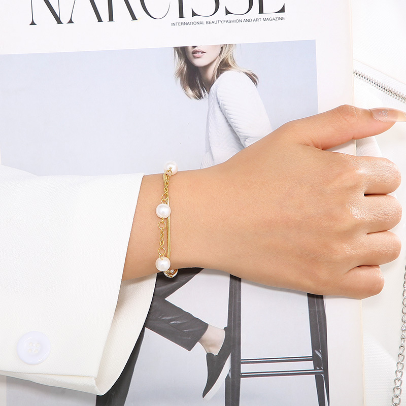 304 Stainless Steel Shell PVD Coated 18K Real Gold Plated Classic Style Waterproof Non Tarnish Patchwork Bracelets