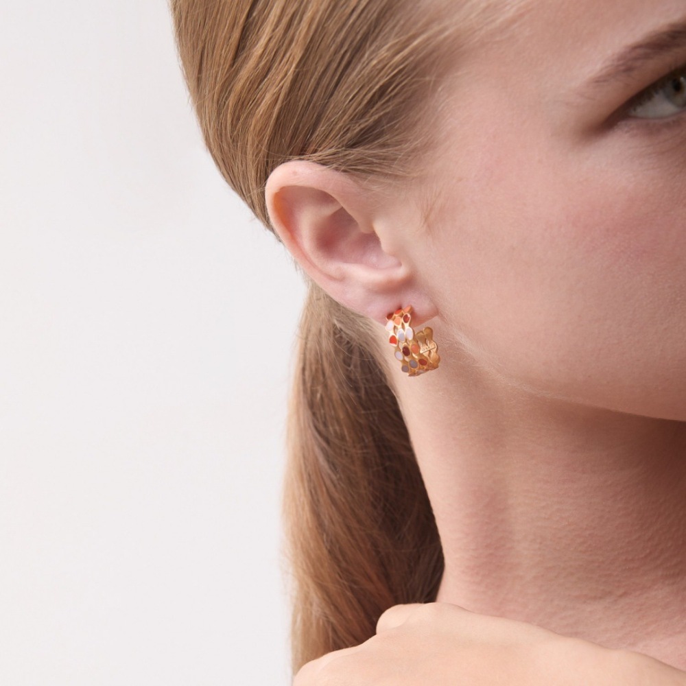 Elegant Hollow Out C-Shaped Drip Glaze S925 Silver Needle Stud Earrings Retro Unique Fashion Women's Jewelry Accessories