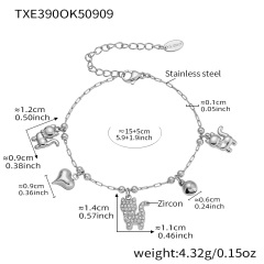 TXE390-steel Color Diy Bracelet 15+5cm