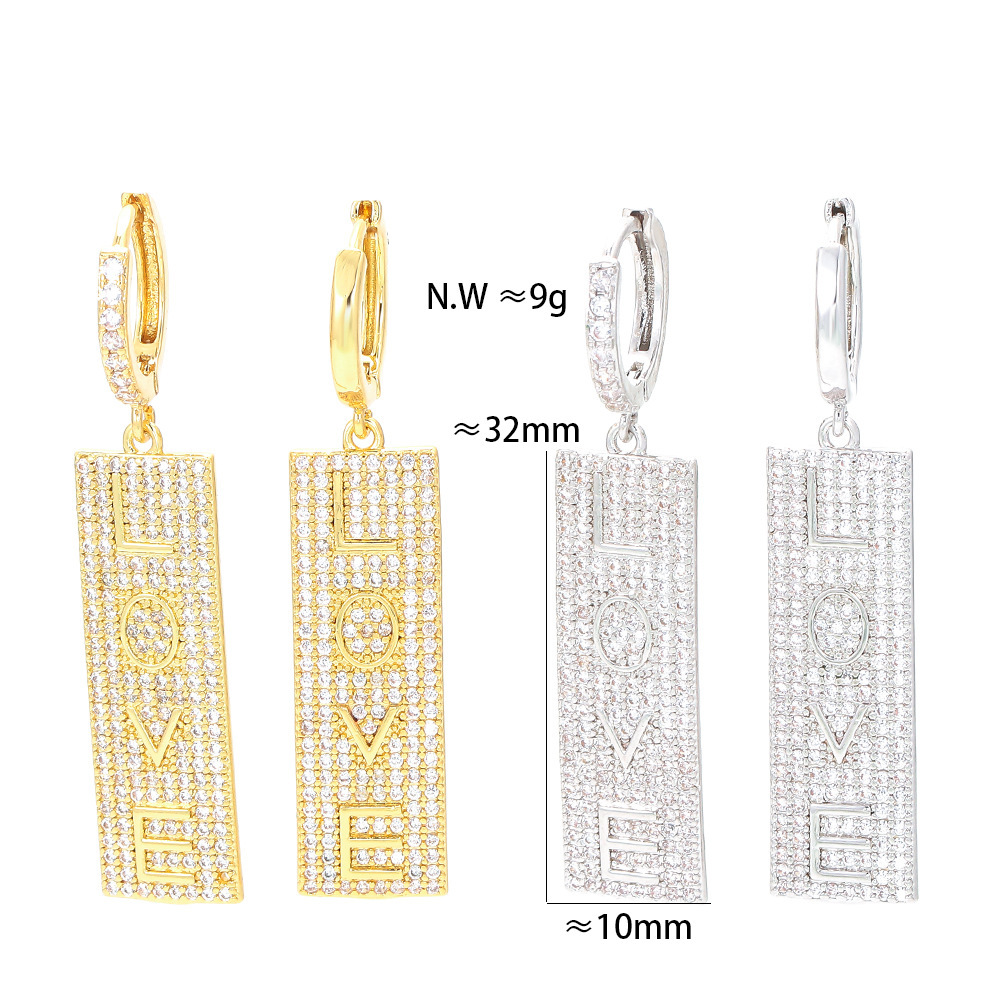 Fashion Simple Personality Long Zircon Earrings