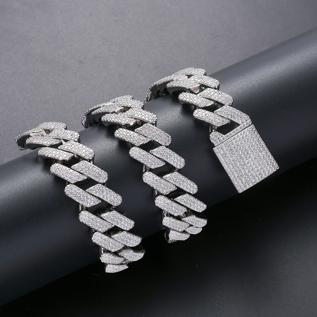 Hip-hop Punk Geometric Copper Chain Inlay Zircon Necklace