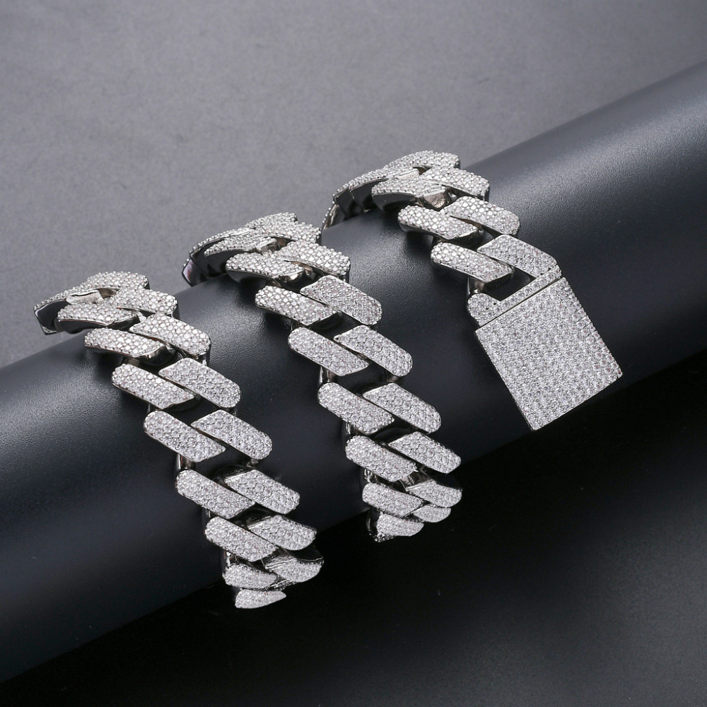 Hip-hop Punk Geometric Copper Chain Inlay Zircon Necklace