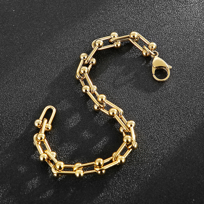 Fashion U Shape Titanium Steel Bracelets Plating Stainless Steel Bracelets