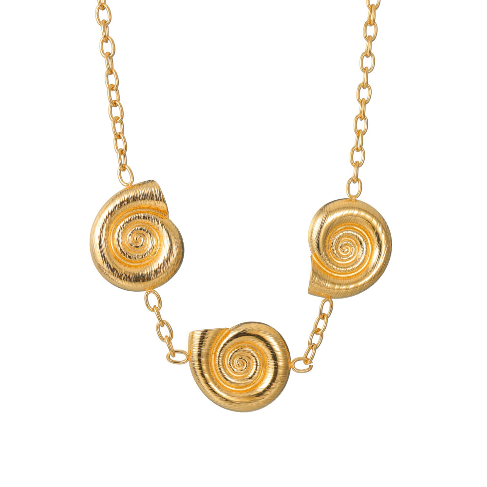 Exaggerated 18K Gold Stainless Steel Snail Spiral Necklace Titanium Steel Jewelry Unique Design Women's Accessories