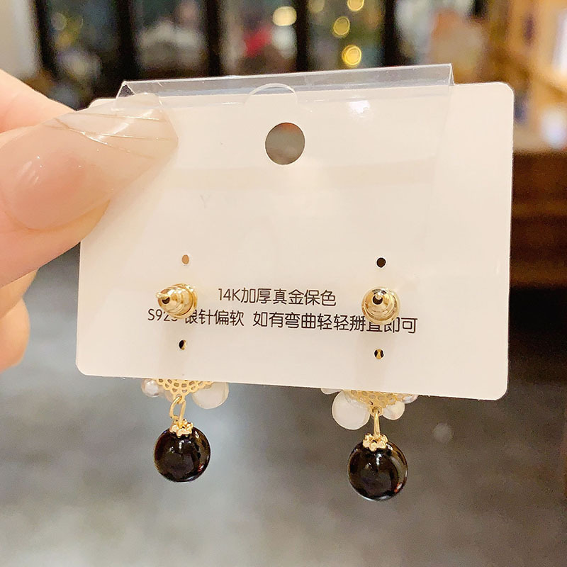 Handmade Petal Pendant Earrings Women Simple Versatile Silver Needle Ear Rings Fashionable Trendy Jewelry Accessories