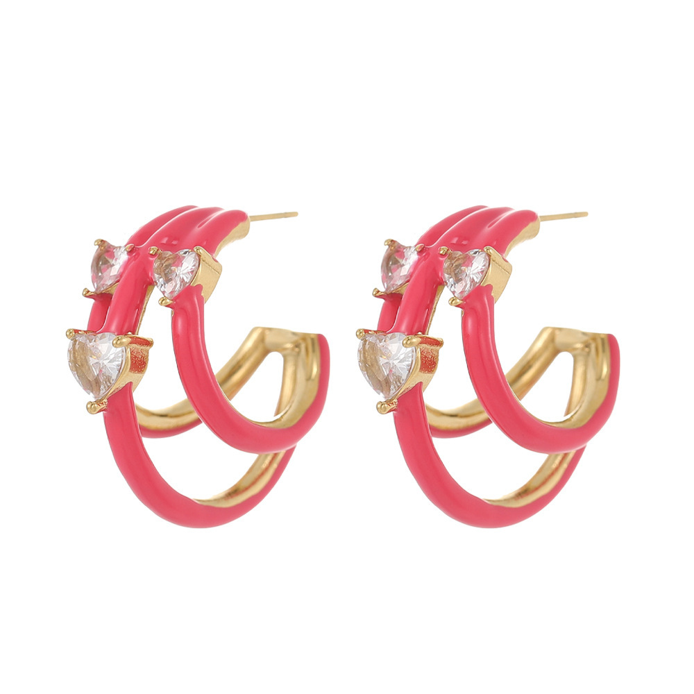 Fashionable Stainless Steel Women's Drop Oil Earrings  Style Titanium Steel Earring Jewelry Accessories