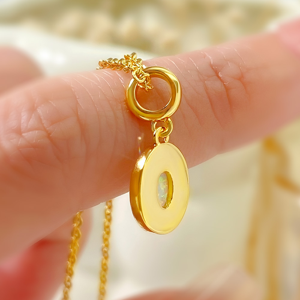 French Style Opal Tiger Eye Pendant Necklace New Fresh Niche Design High-End Birthstone Jewelry Women's Fashion Accessory
