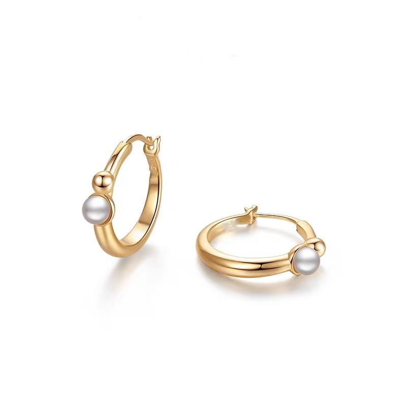 Elegant Simple Pearl Women's Earrings Fashionable High-End Design Sensation Versatile Clip-On Jewelry Accessories