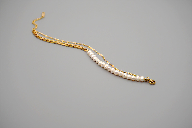Titanium Steel Pearl Bracelet For Women Simple Summer Friend Bracelet Anklet Jewelry Accessories