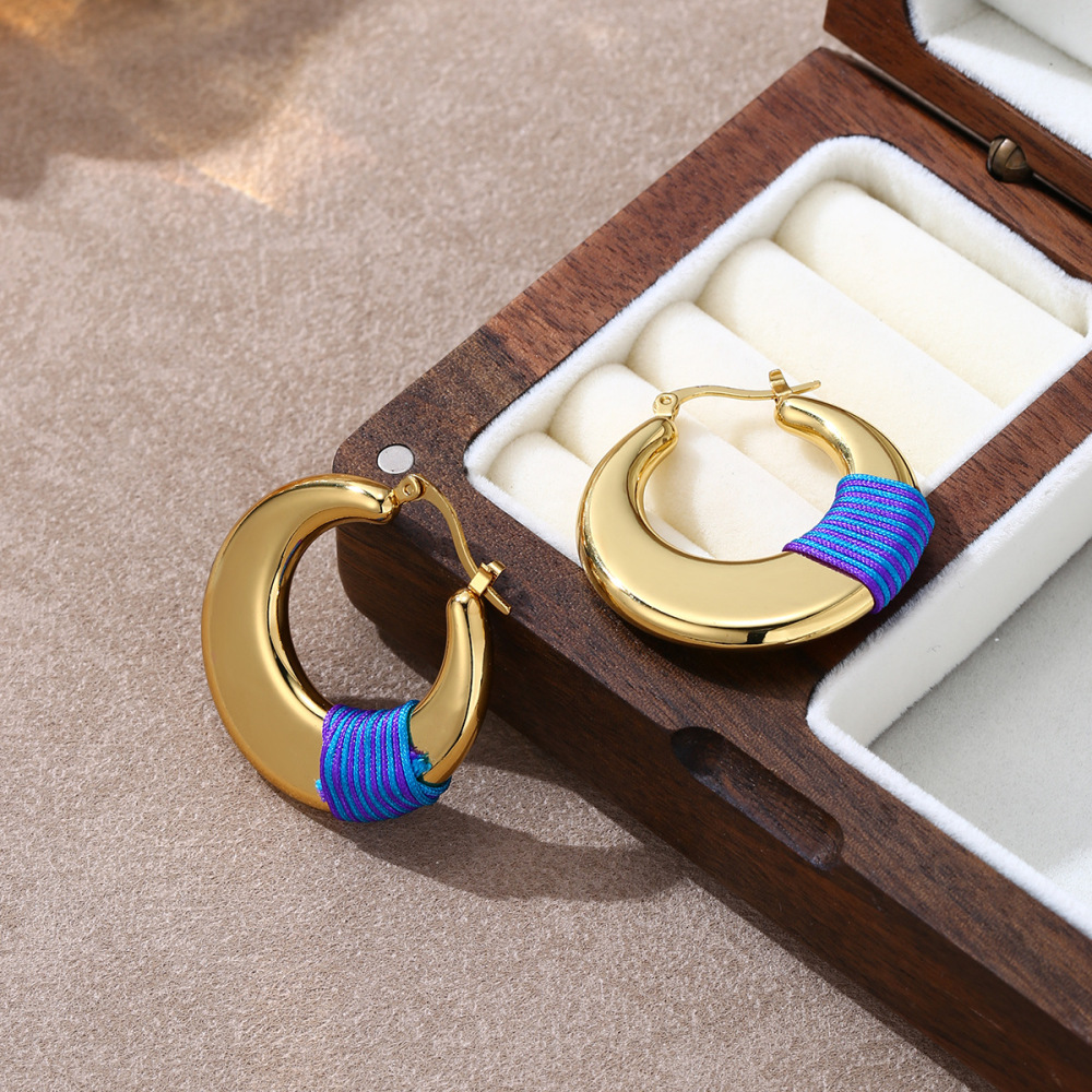 New Design U-Shape Stainless Steel Earrings Women's Personality Luxury Simple Woven Style Dangle Jewelry Accessories