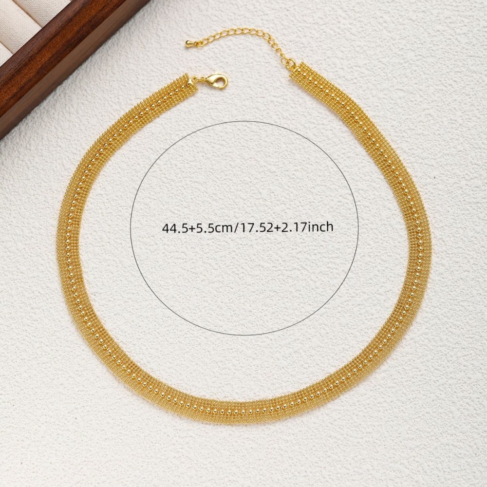 Exaggerated Gold Metal Hip-Hop Necklace Cuban Chain Accessories Unisex Meteor Shower Starry Sky Gold Plated