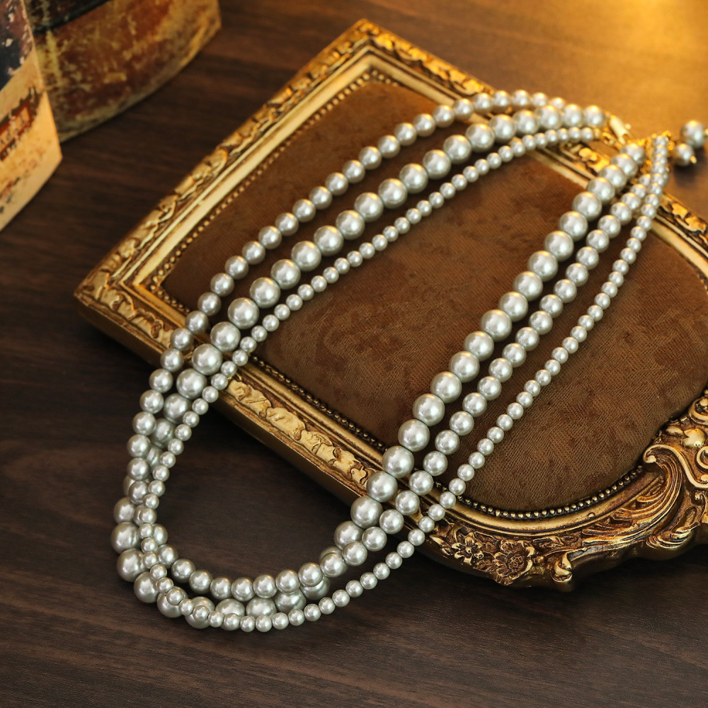 Gray Pearl Necklace For Women Celebrity Favorite Star Same As Schistosomiasis Big Stream Alloy And Copper Jewelry Accessories