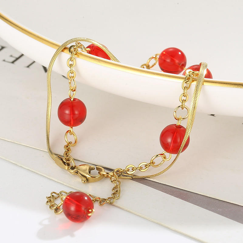 304 Stainless Steel Shell PVD Coated 18K Real Gold Plated Classic Style Waterproof Non Tarnish Patchwork Bracelets