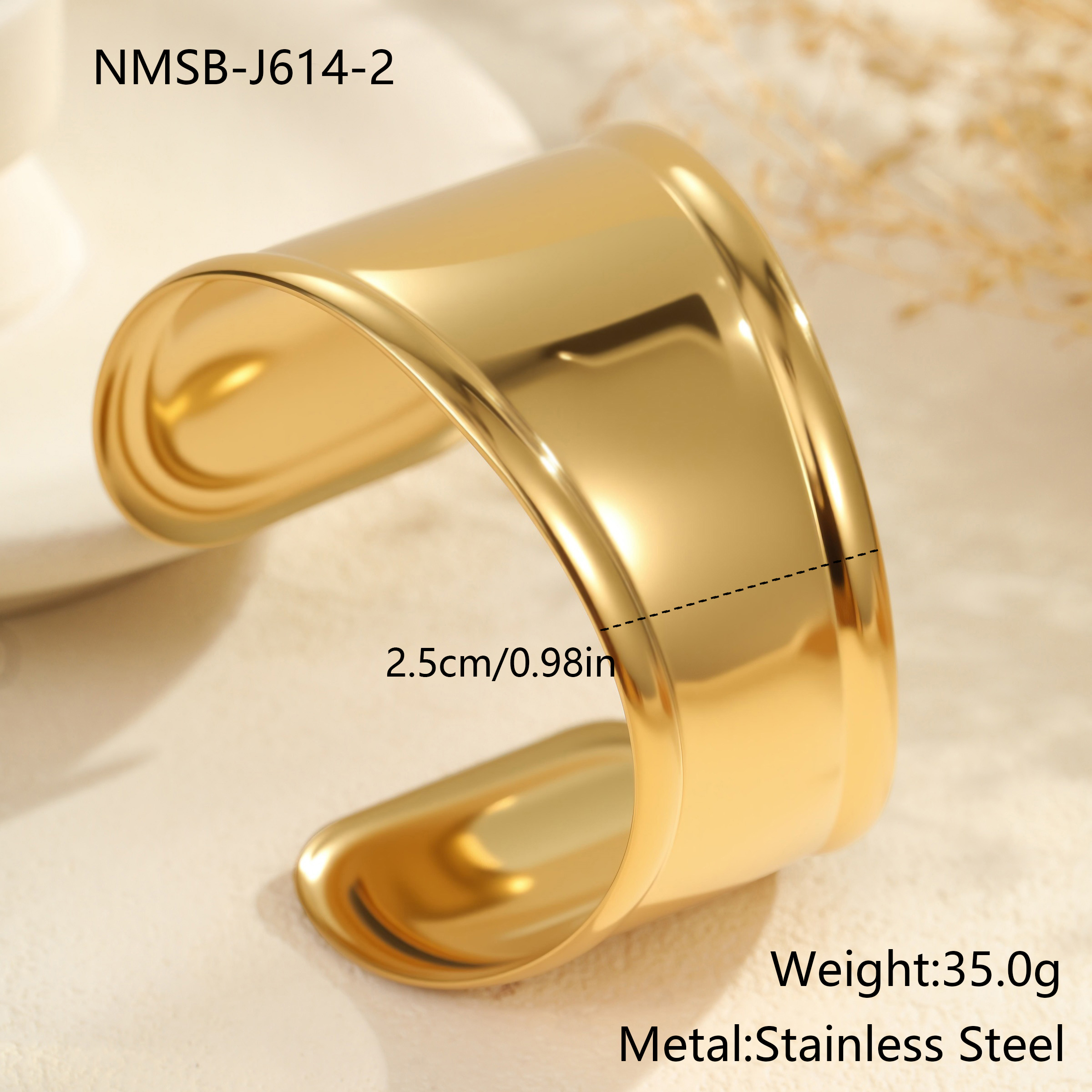 INS Fashion Exaggerated Wide Stainless Steel Bracelet Niche High-end Open Bracelet Titanium Steel Jewelry