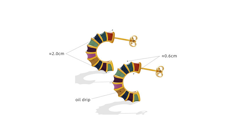 PVD Coated Real Gold Plated 18K Gold C Shape 304 Stainless Steel French Style Waterproof Non Tarnish Earrings