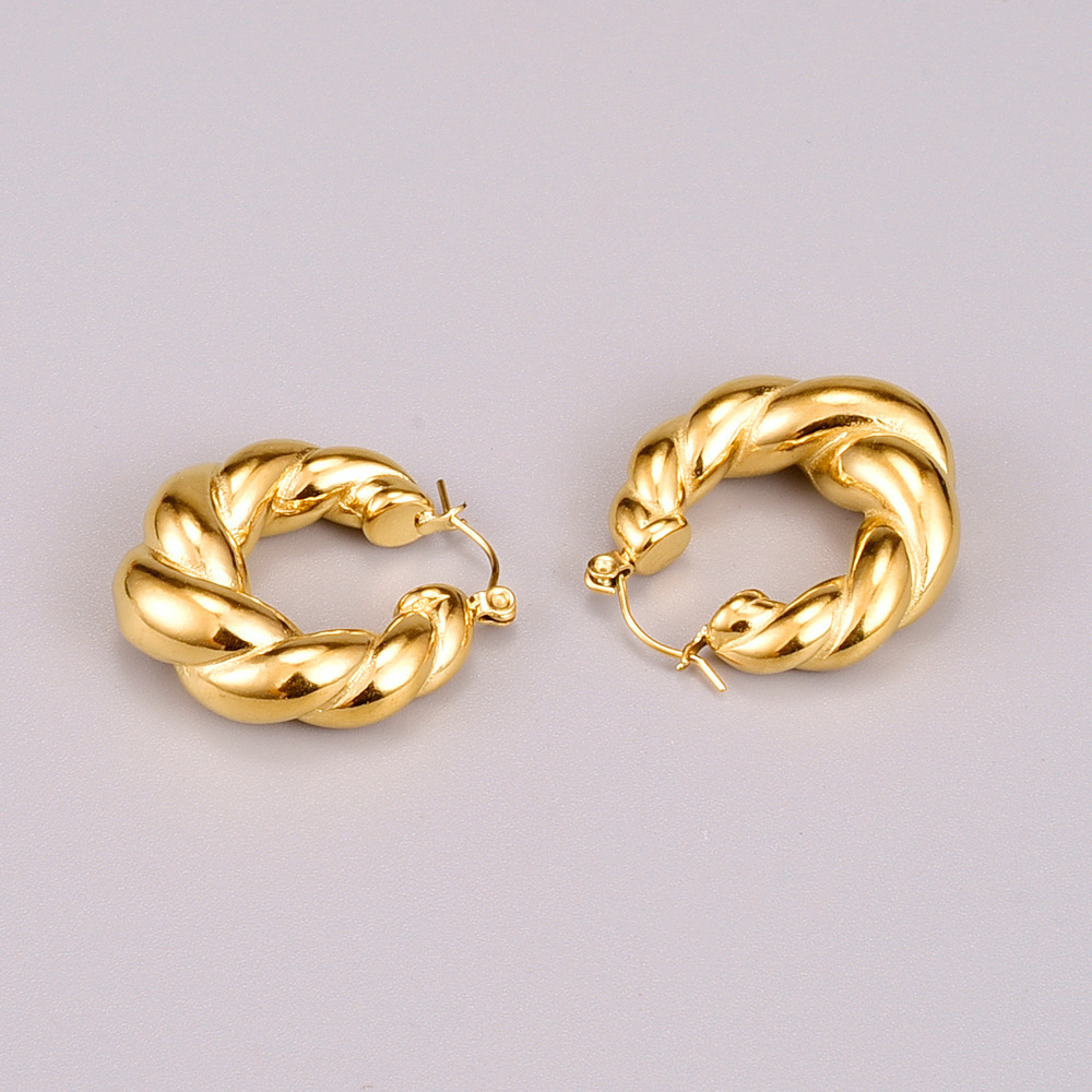 PVD Coated Real Gold Plated 18K Gold Heart 304 Stainless Steel Titanium Steel Fashion Waterproof Non Tarnish Earrings