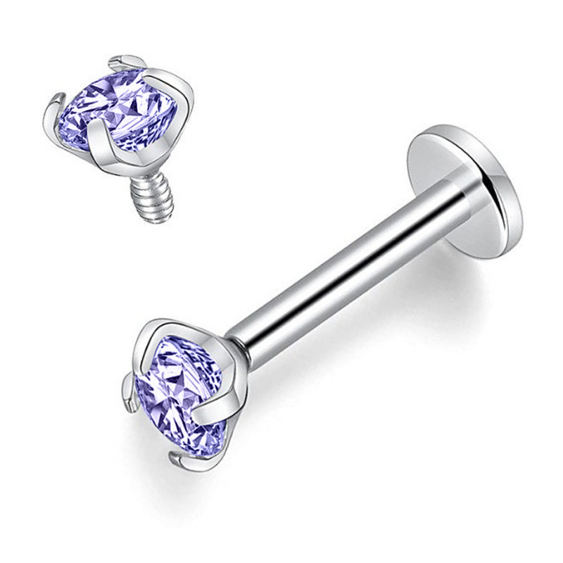 10 PCS/Package Lip Rings Modern Style Classic Style Geometric Titanium Alloy Zircon Lip Rings Ear Cartilage Rings & Studs