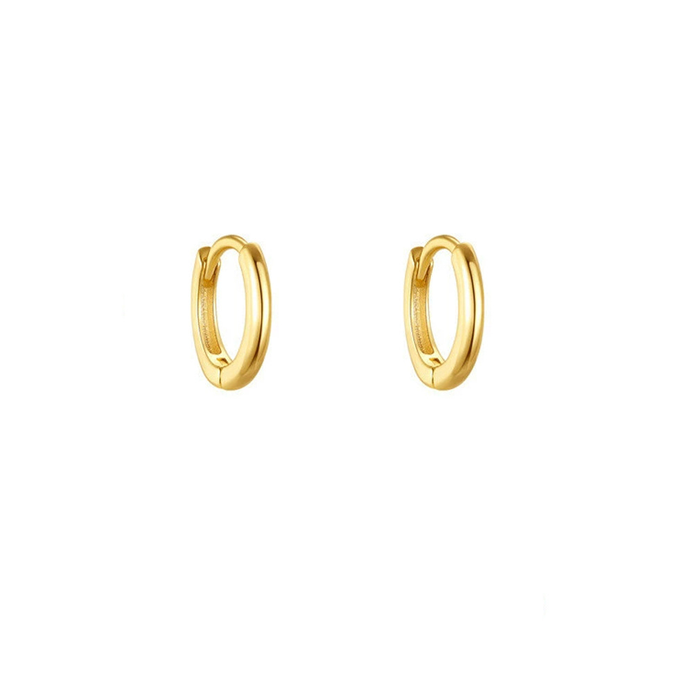Minimalist Zircon Earrings Women's Set Simple Pierced Hoop Clip-on Earrings Jewelry Accessories