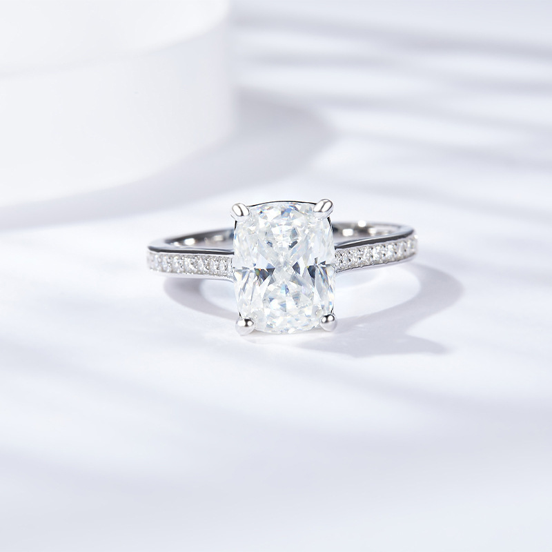 925 Sterling Silver Moissanite Geometric Rings