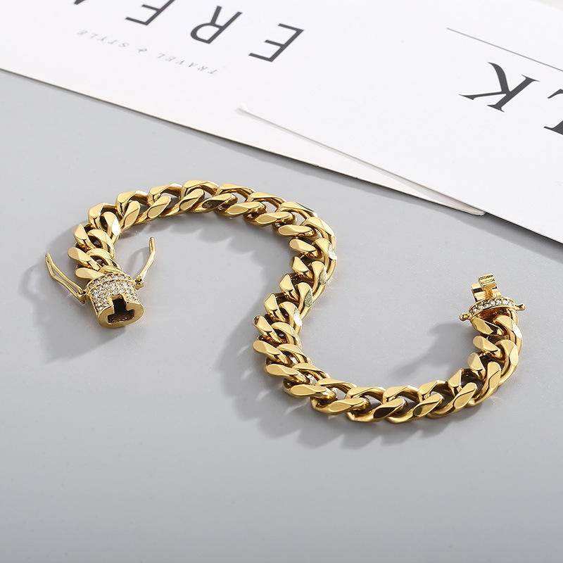 Fashion Geometric Titanium Steel Bracelets Inlay Rhinestones Stainless Steel Bracelets
