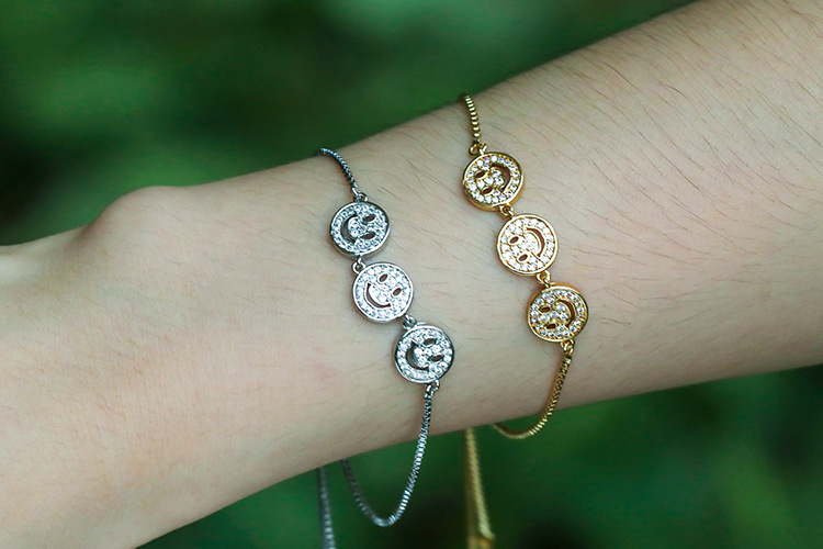 Wholesale Jewelry Smile Face Copper Inlaid Zircon Bracelet Nihaojewelry