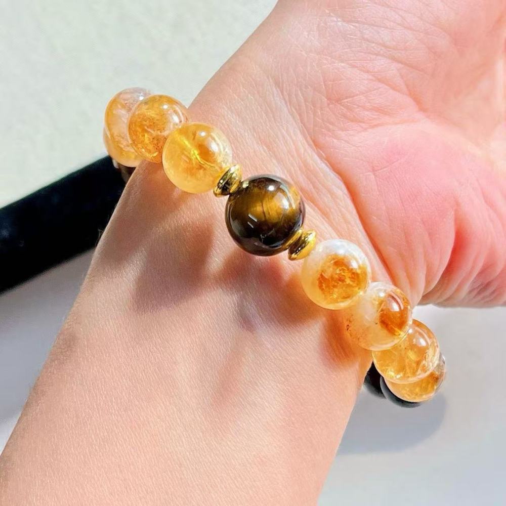 Natural High Quality Yellow Crystal Tiger Eye Stone South Red Bracelet Hand Chain White Crystal Jewelry Accessories For Women