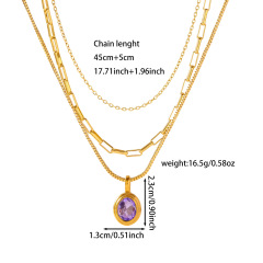 Purple Zircon Necklace