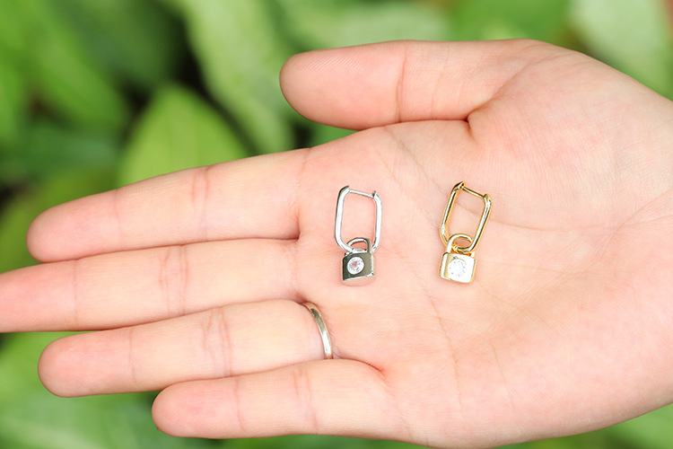 Retro Lock Shape Copper Long Earrings Wholesale Nihaojewelry