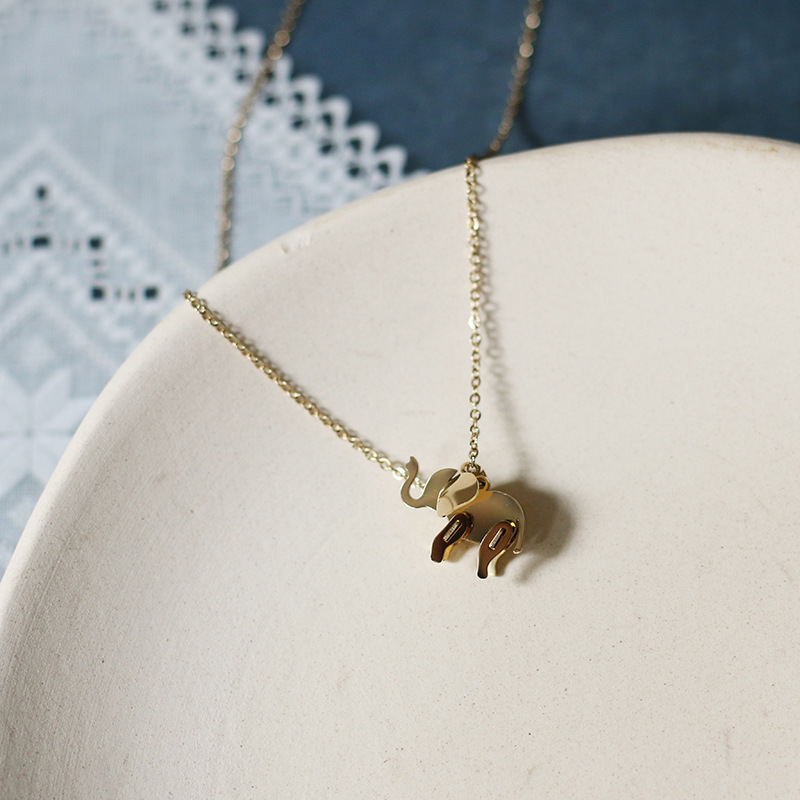 PVD Coated Real Gold Plated 18K Gold Animal 304 Stainless Steel Cartoon Style Waterproof Non Tarnish 304 Stainless Steel Necklace