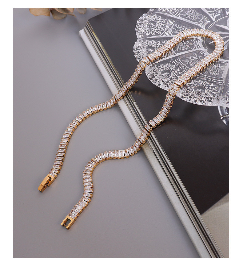 PVD Coated Real Gold Plated 18K Gold Square 304 Stainless Steel Fashion Waterproof Non Tarnish 304 Stainless Steel Choker