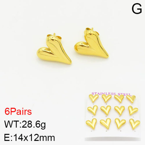 INS New  Fashion Titanium Steel Love Heart Stud Earrings Women's 18K Gold Stainless Steel Love Element Earrings Earrings Niche Design High Earrings
