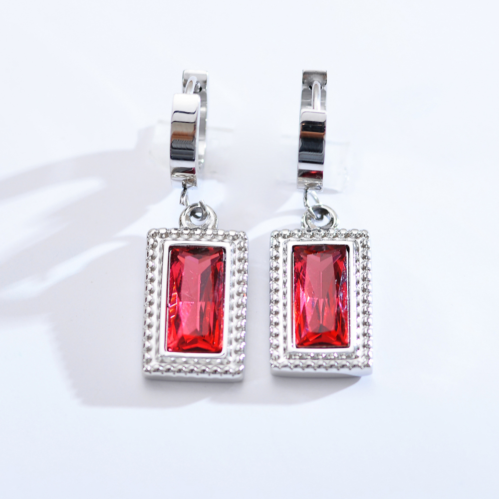 PVD Coated Gold Plated Square Stainless Steel Elegant Luxurious Simple Style Waterproof Non Tarnish Earrings