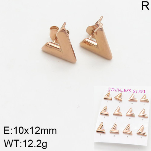 INS New  Fashion Titanium Steel V-Shaped Stud Earrings 18K Golden Stainless Steal Earrings Niche Design High Earrings Women's Stud Earrings