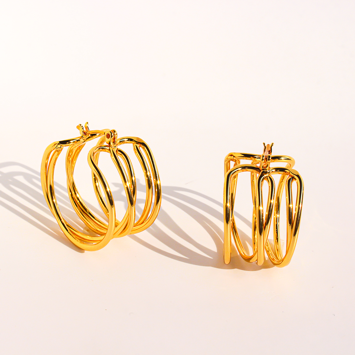 New Dongdaemun Fashionable Multi-Circle Line Round Hoop Earrings For Women Fashion Hollow Geometric Earrings Accessories 1109 Nordic Style