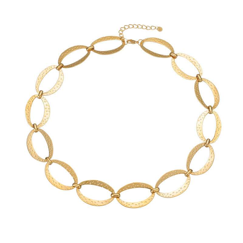 Long Geometric Chain Necklace 18K Gold Plated Stainless Steel European Unisex Jewelry Accessories