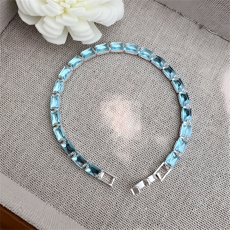 Classic Elegant Style Colorful Zircon Bracelet Fashion High-end Copper Plated 18K Gold Versatile Daily Wear Flower Vacuum Plating (Furnace)