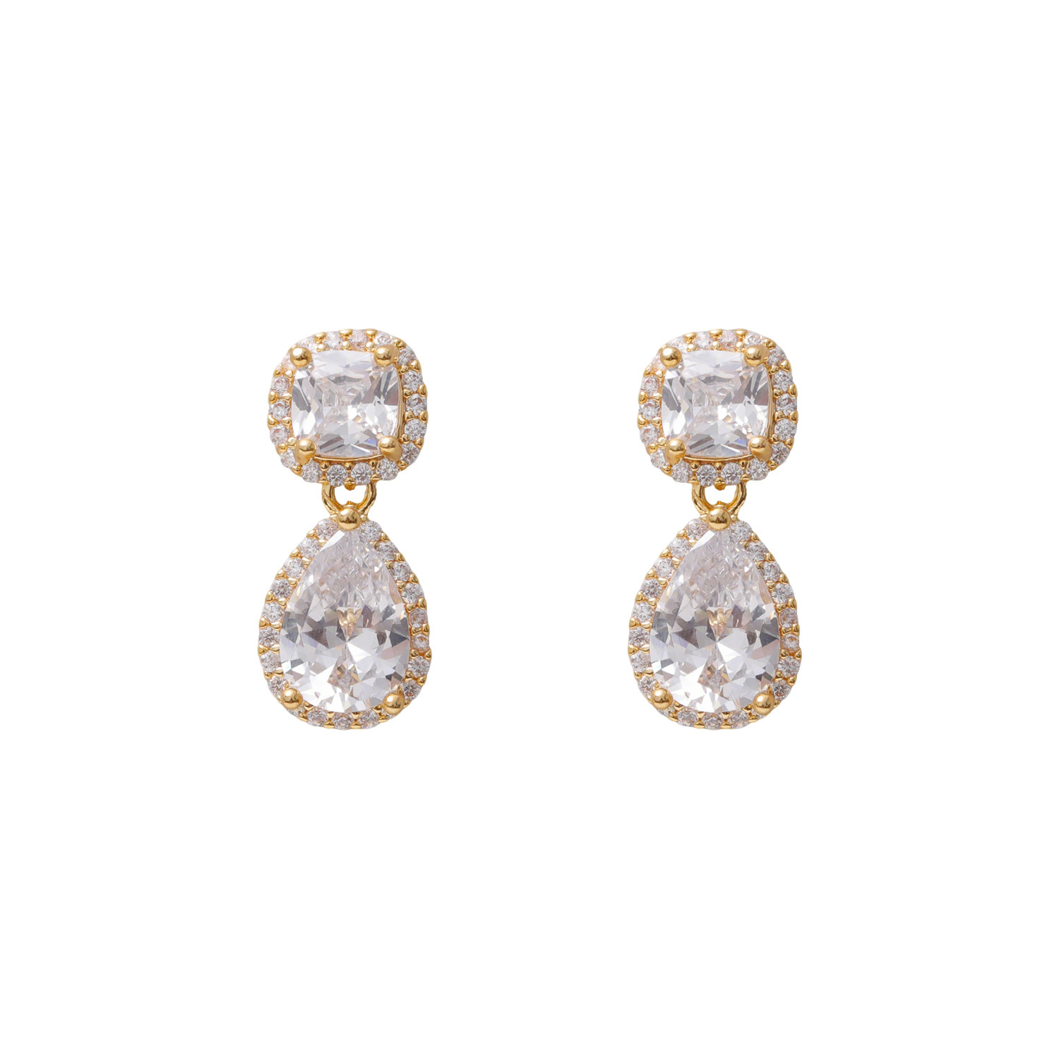 Slimming Short Stylish Women's Earrings Super Shiny Elegant Fashionable Jewelry Accessories Geometric Pattern Copper Material