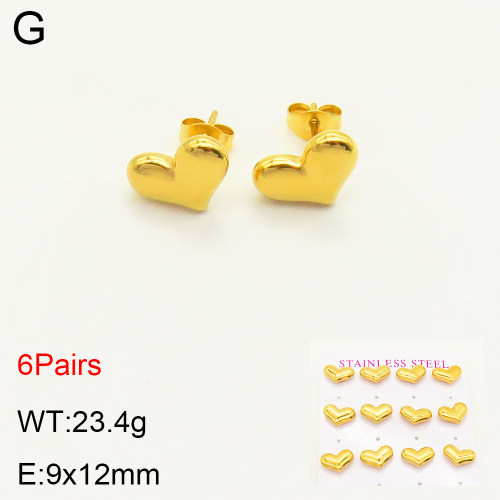 INS New  Fashion Titanium Steel Love Heart Stud Earrings 18K Gold Stainless Steel Love Element Earrings Niche Design High Earrings Women's Ear Studs Earrings
