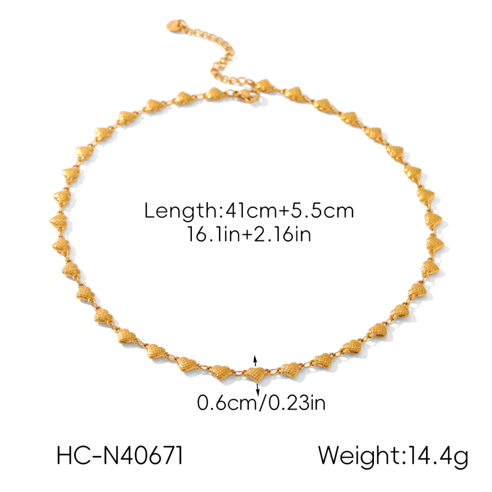 INS Style Stainless Steel Heart Necklace Non-Fading 18K Gold Shell Collarbone Chain Titanium Steel Jewelry  Accessories
