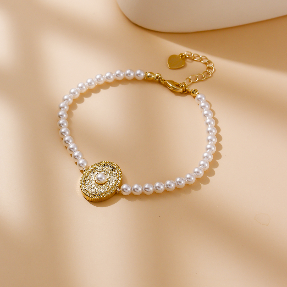 TikTok Hot New Zircon Pearl Bracelet Fashion Gentle Elegant Versatile Electroplated Real Gold Perfect Round Strong Luster Pearl Bracelet