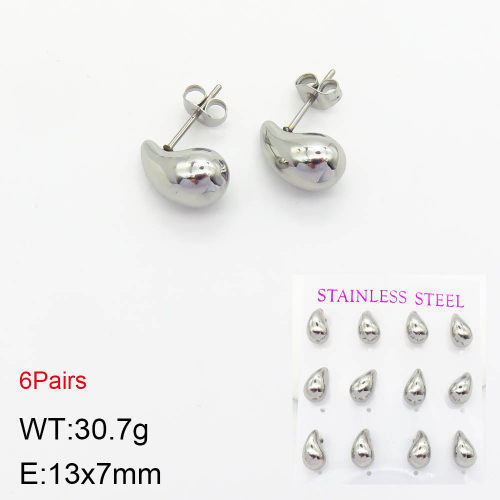 INS New  Fashion Titanium Steel Water Drop Ear Studs Women's 18K Gold Stainless Steel Water Element Earrings Earrings Niche Design High Earrings